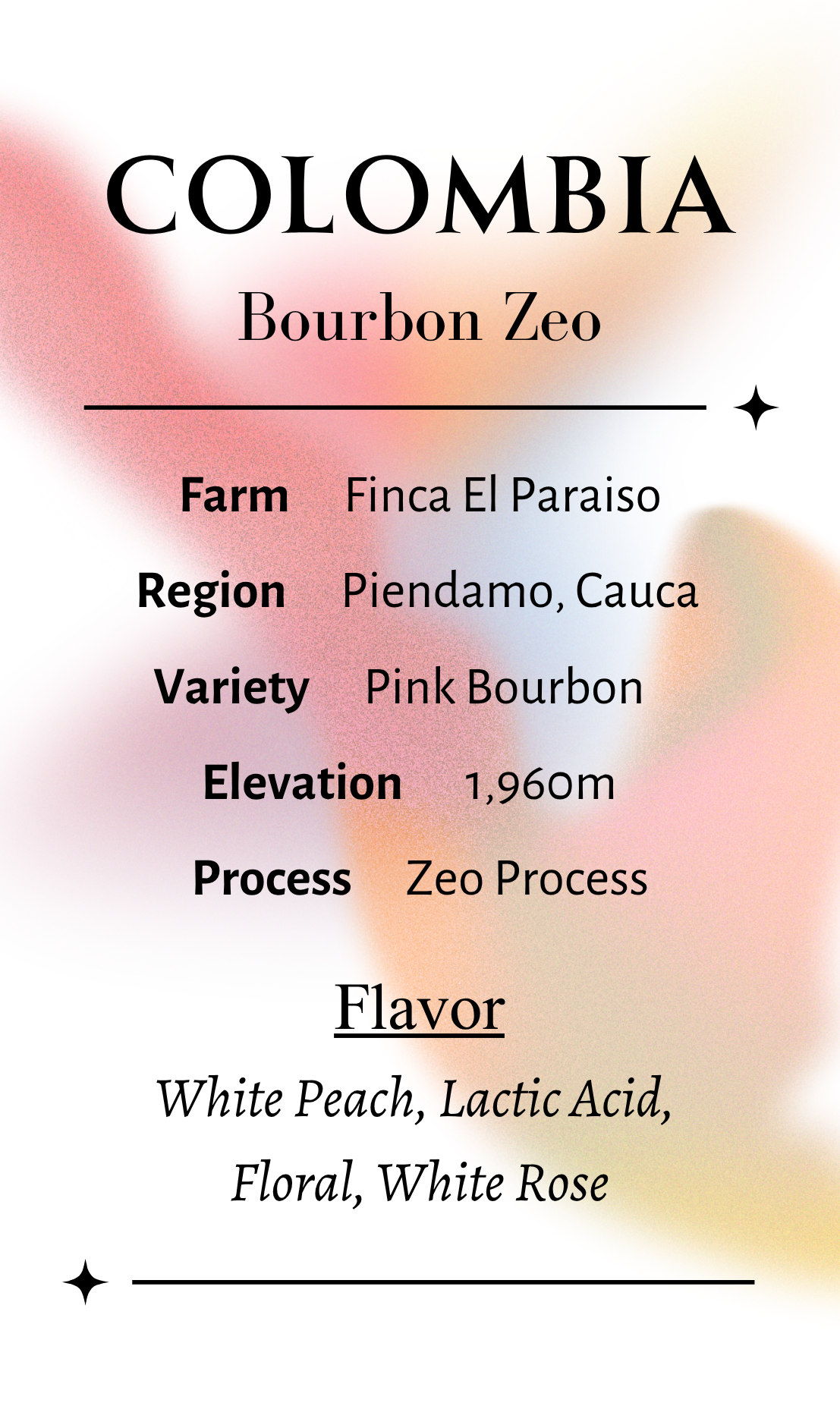 【NEW!】Colombia El Paraiso Bourbon Zeo